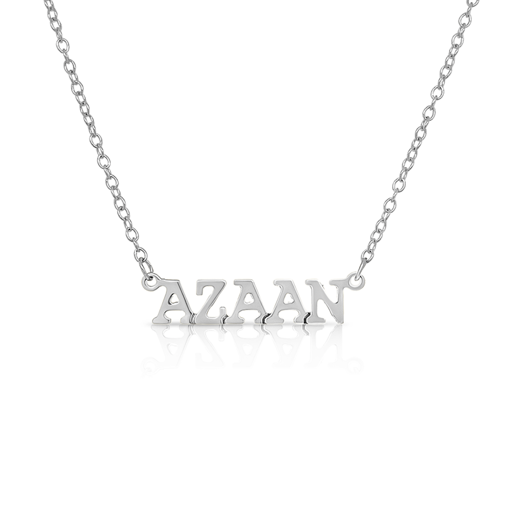 COURIER BLOCK NAME PLATE NECKLACE