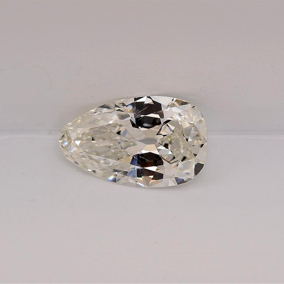3.71 CRT J SI1 ANTIQUE PEAR CUT DIAMOND