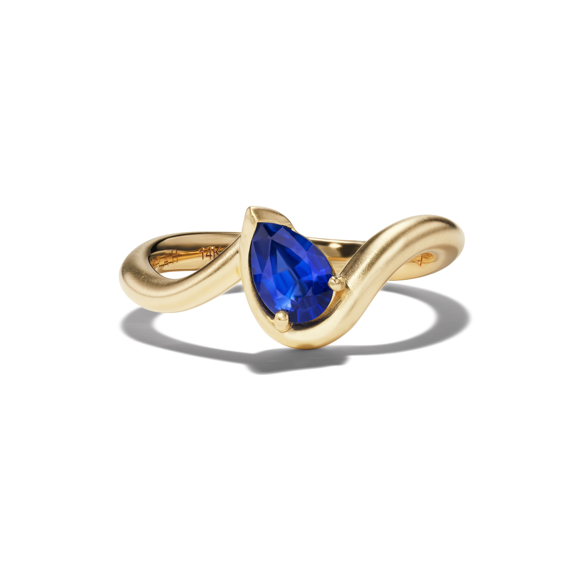 BB THELMA BLUE SAPPHIRE PINKY RING, front view