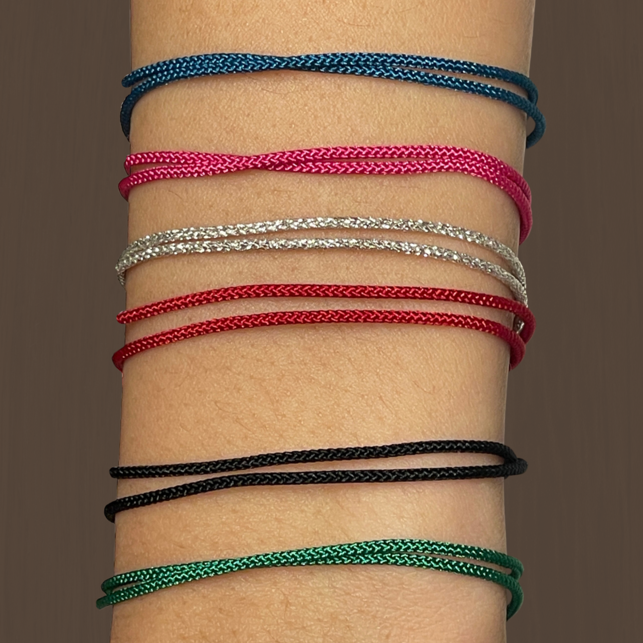BB Thelma Cord Bracelet Colors on wrist