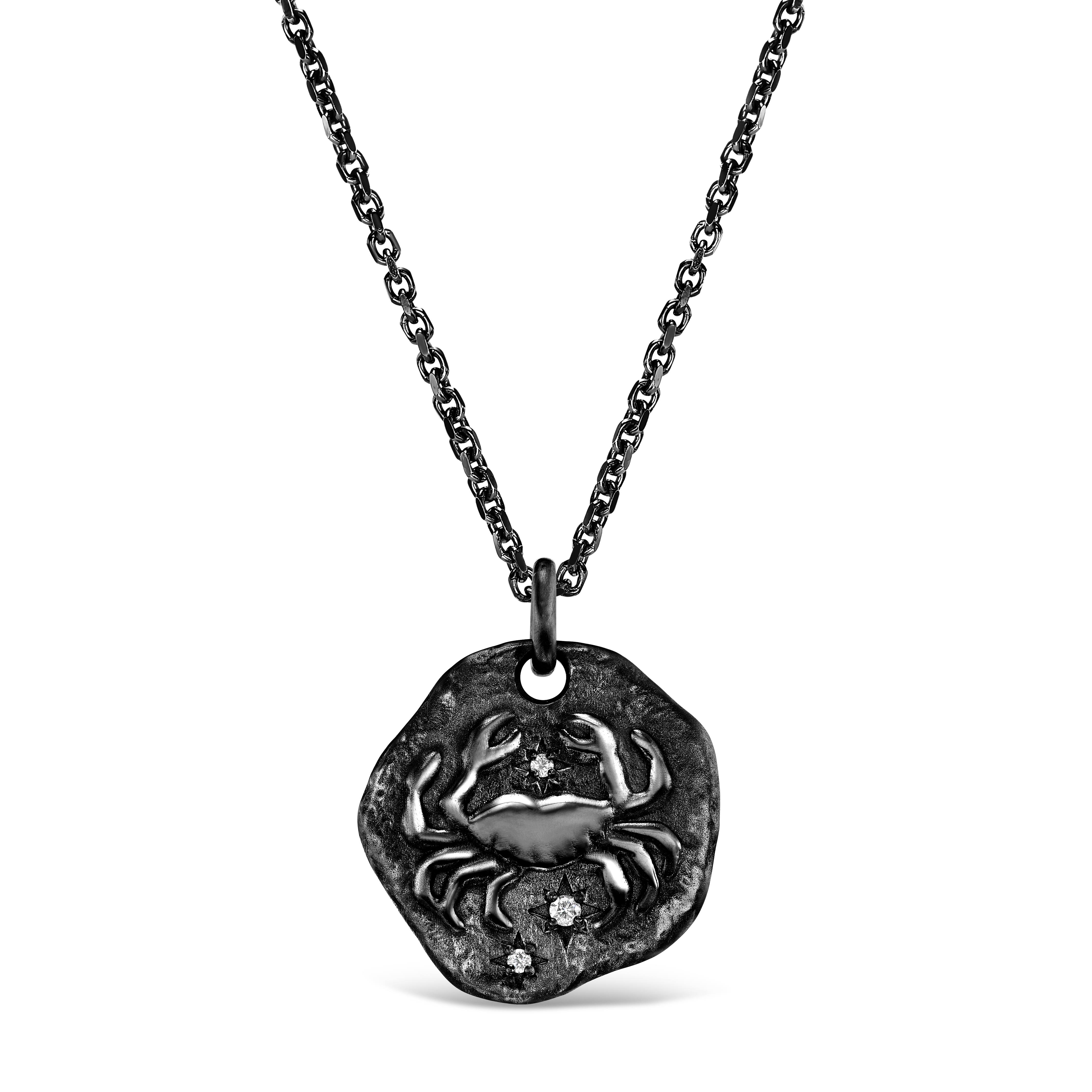 MINI ZODIAC MEDALLION 18KT BLACK GOLD