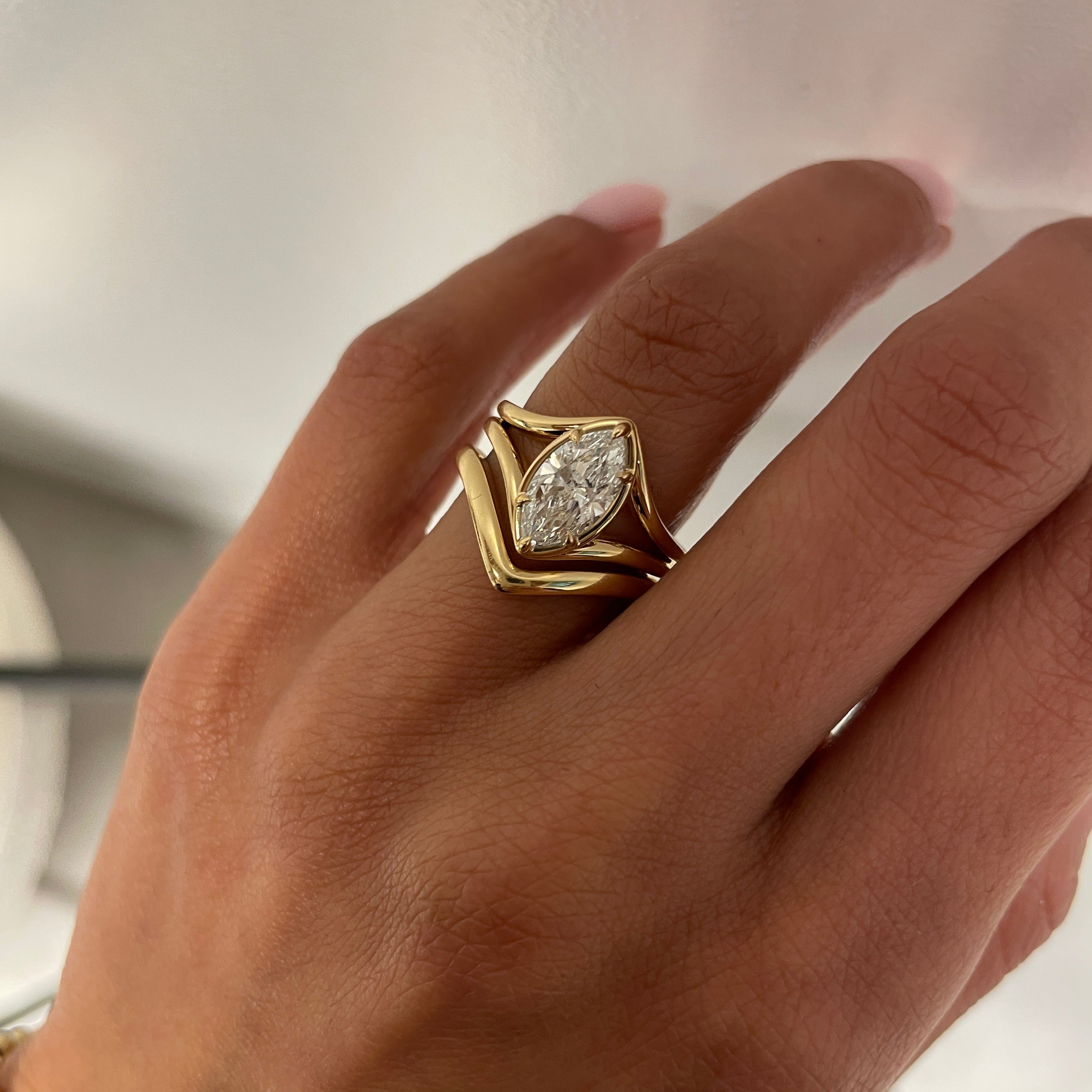 EZE 1.51 engagement ring + LEXI wedding band stack