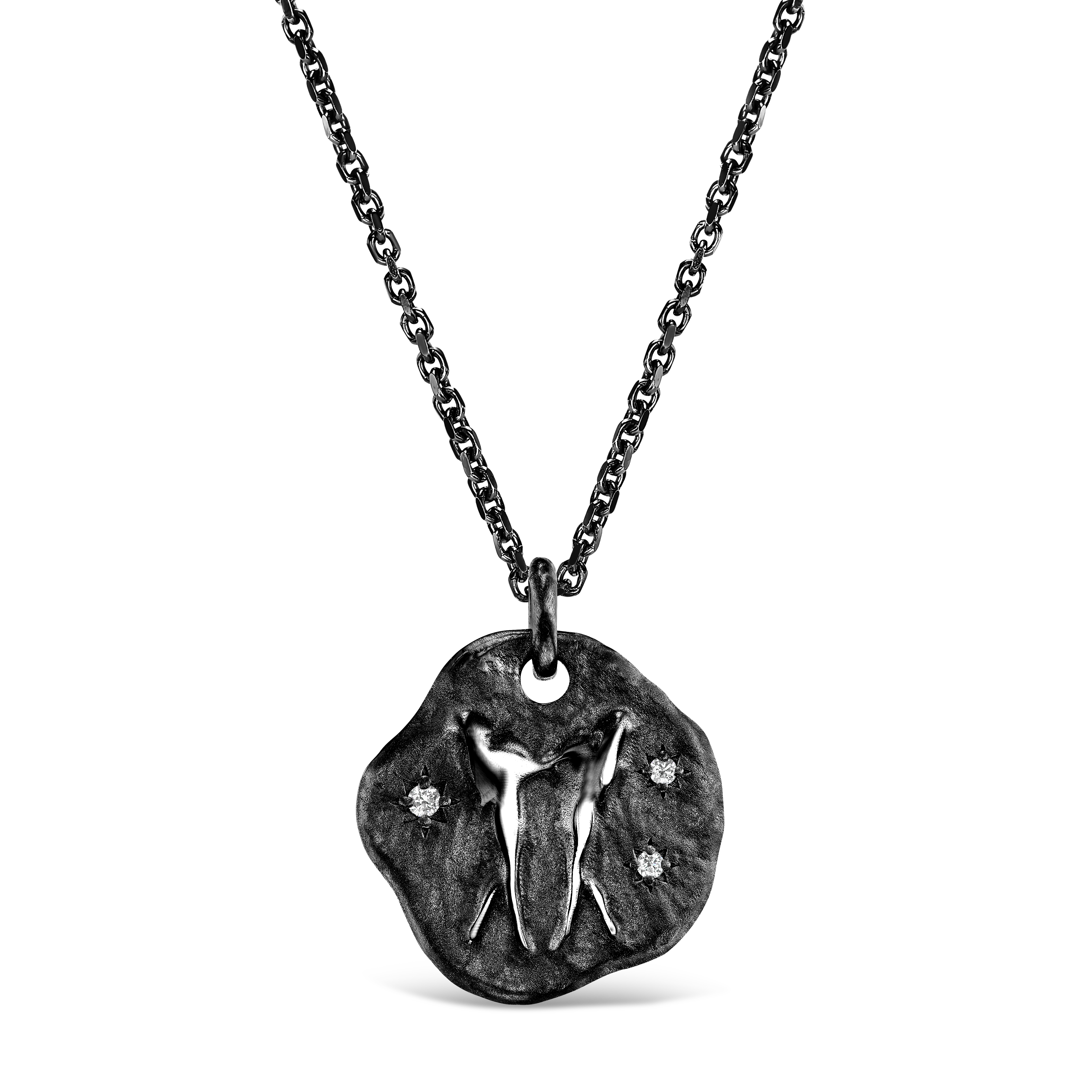 MINI ZODIAC MEDALLION 18KT BLACK GOLD