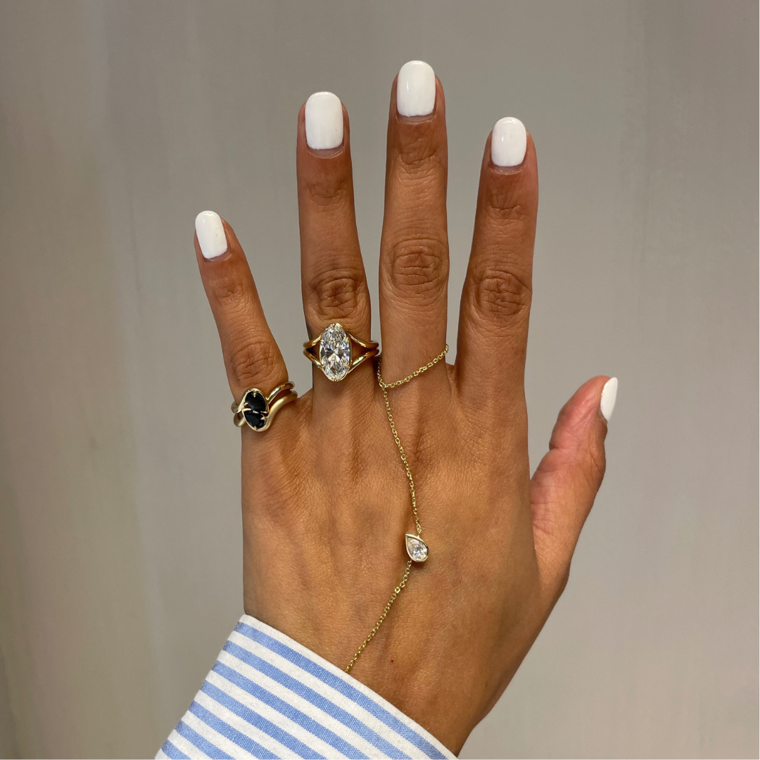 JAX WHITE DIAMOND HAND CHAIN