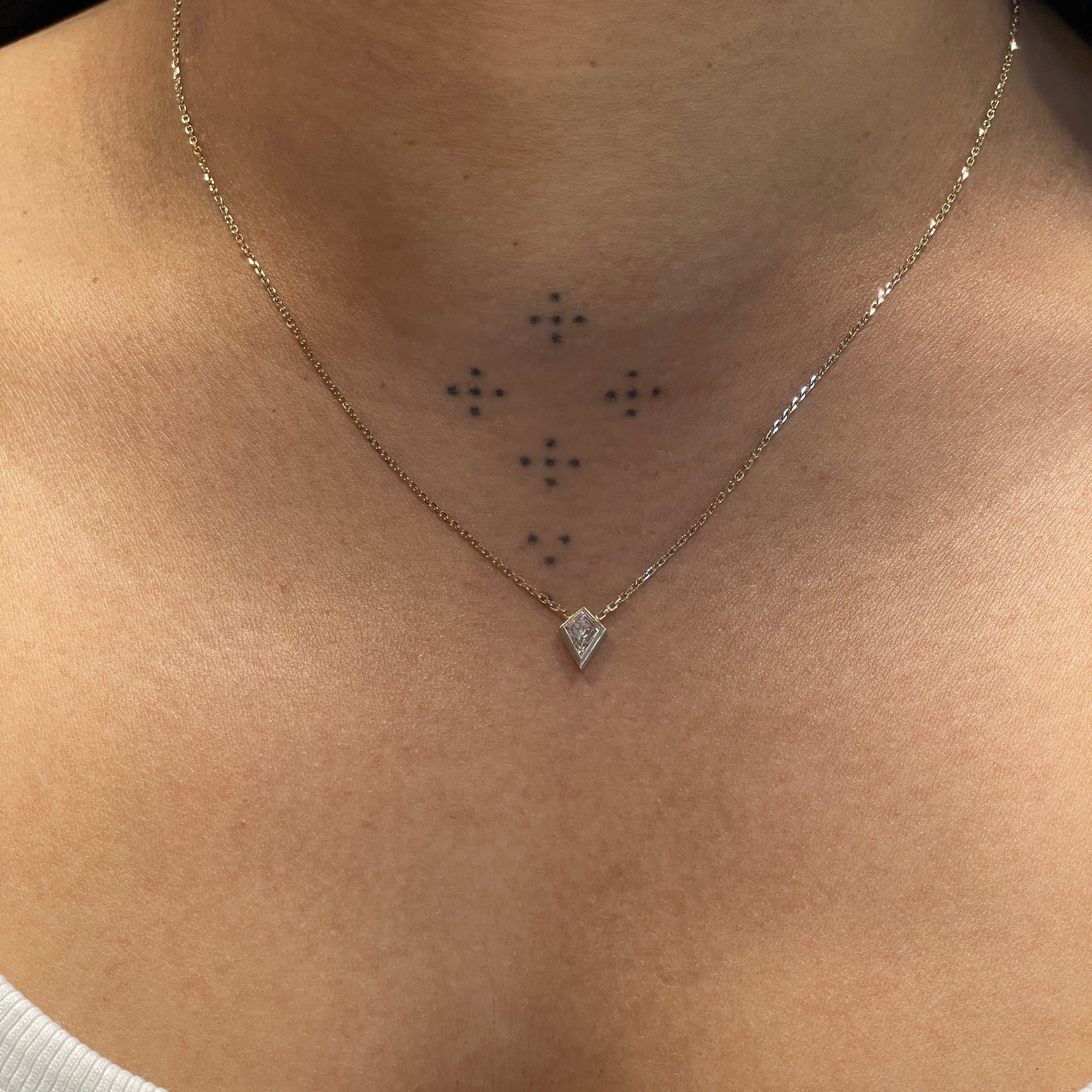 Kelis Kite Diamond Necklace in 14KT Yellow Gold on Model