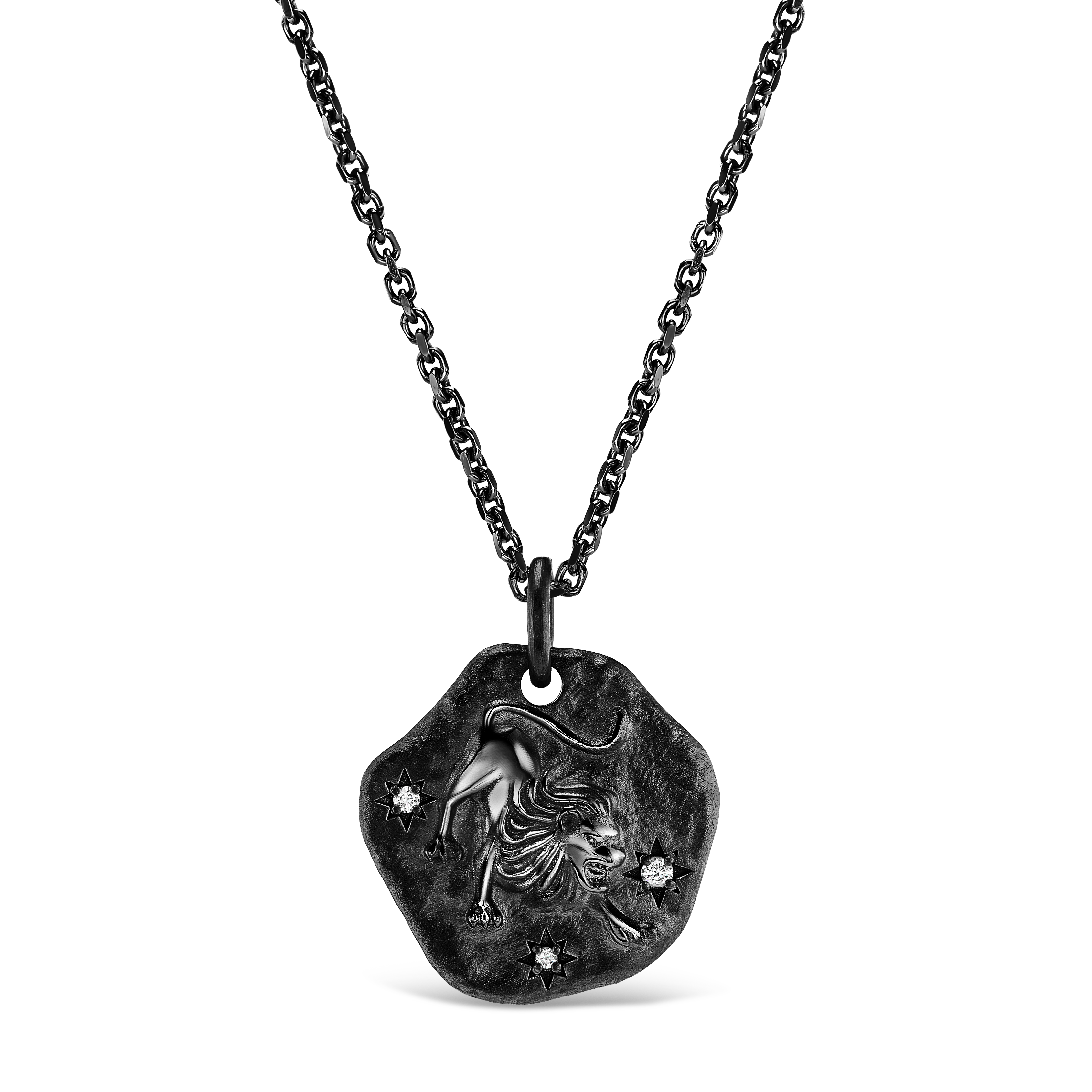 MINI ZODIAC MEDALLION 18KT BLACK GOLD