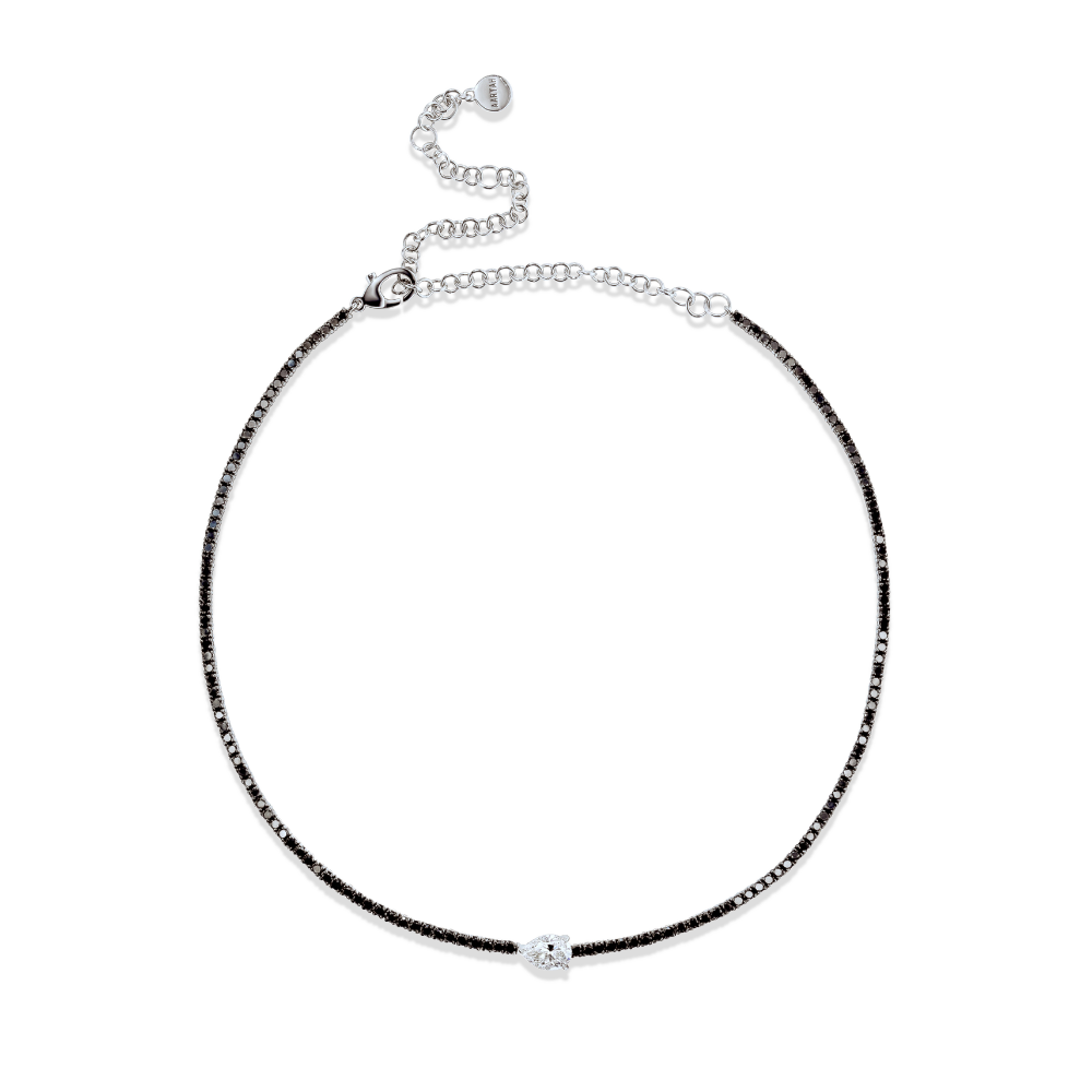 NOIR TENNIS CHOKER + PEAR PENDANT