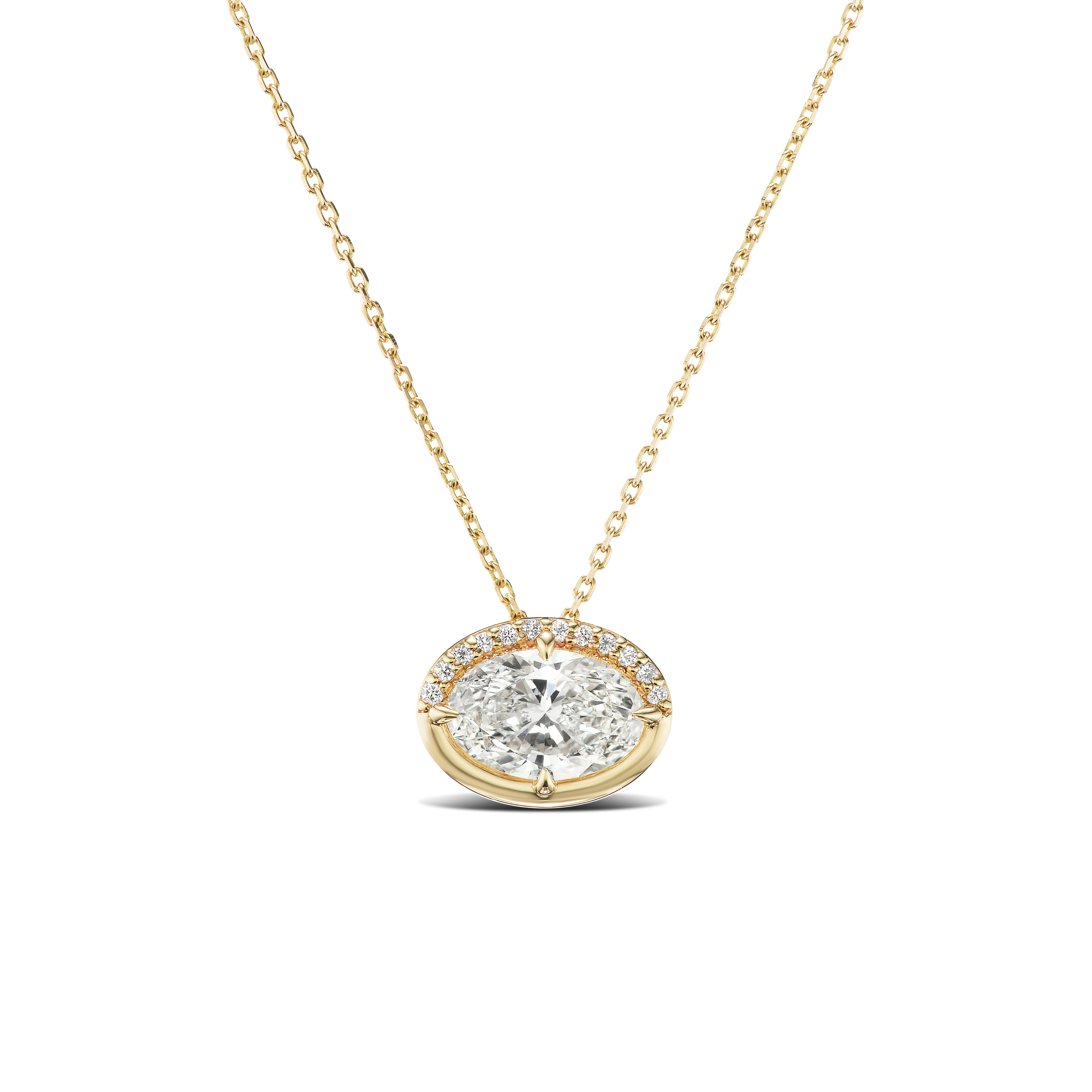 BESPOKE BEZEL + PAVÉ OVAL DIAMOND NECKLACE