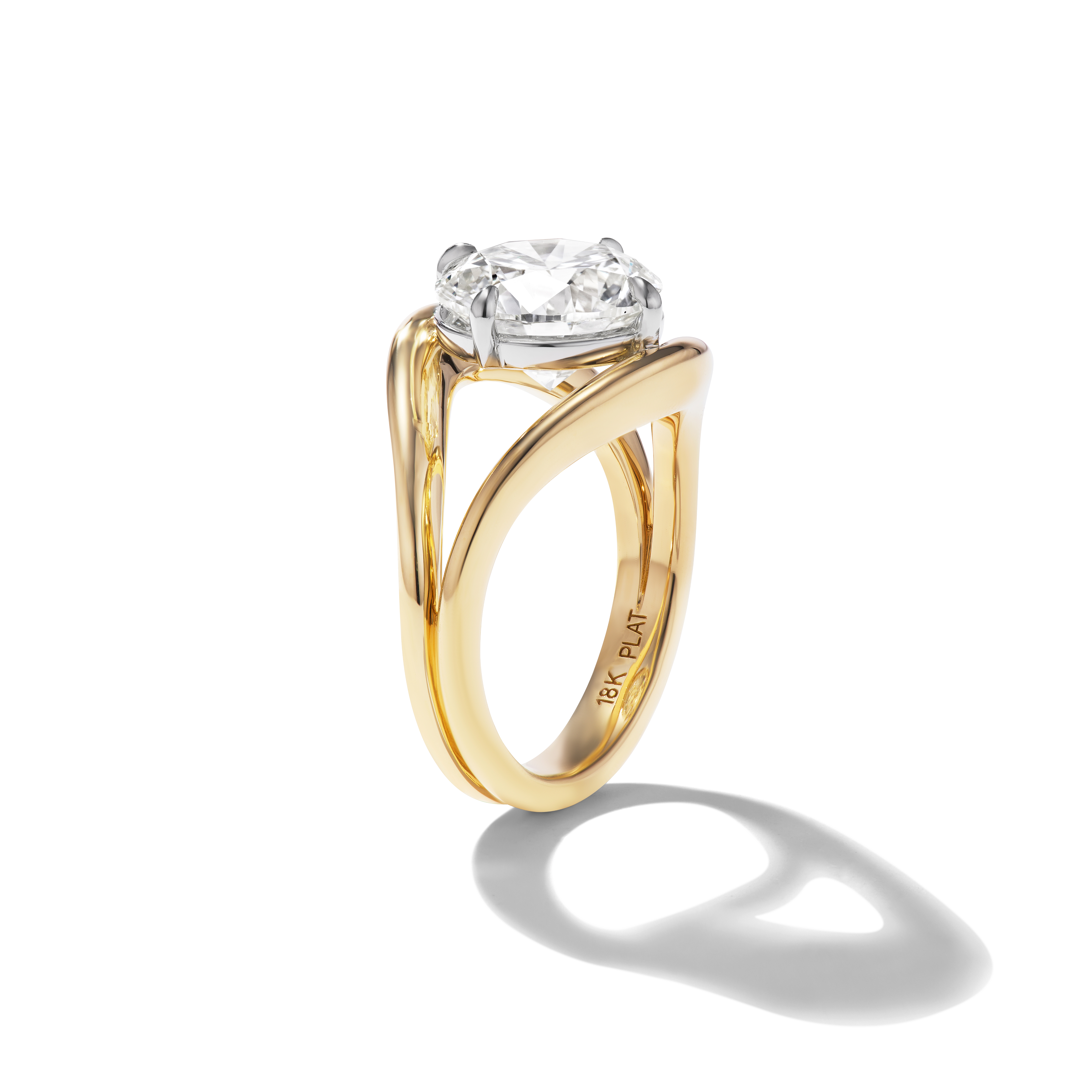 BESPOKE ROUND DIAMOND SPLIT SHANK RING