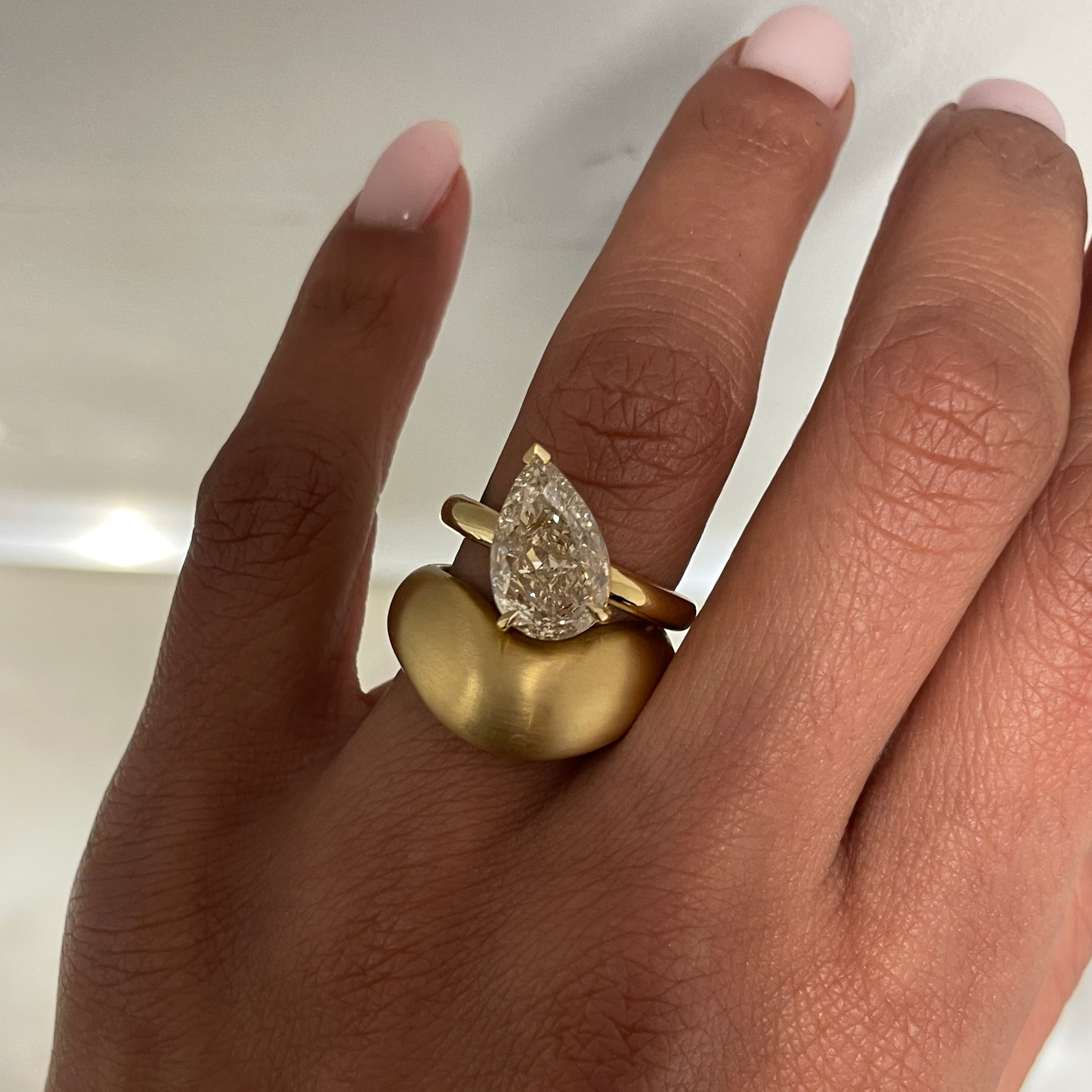 SAGE Wedding Band paired with AURA engagement ring