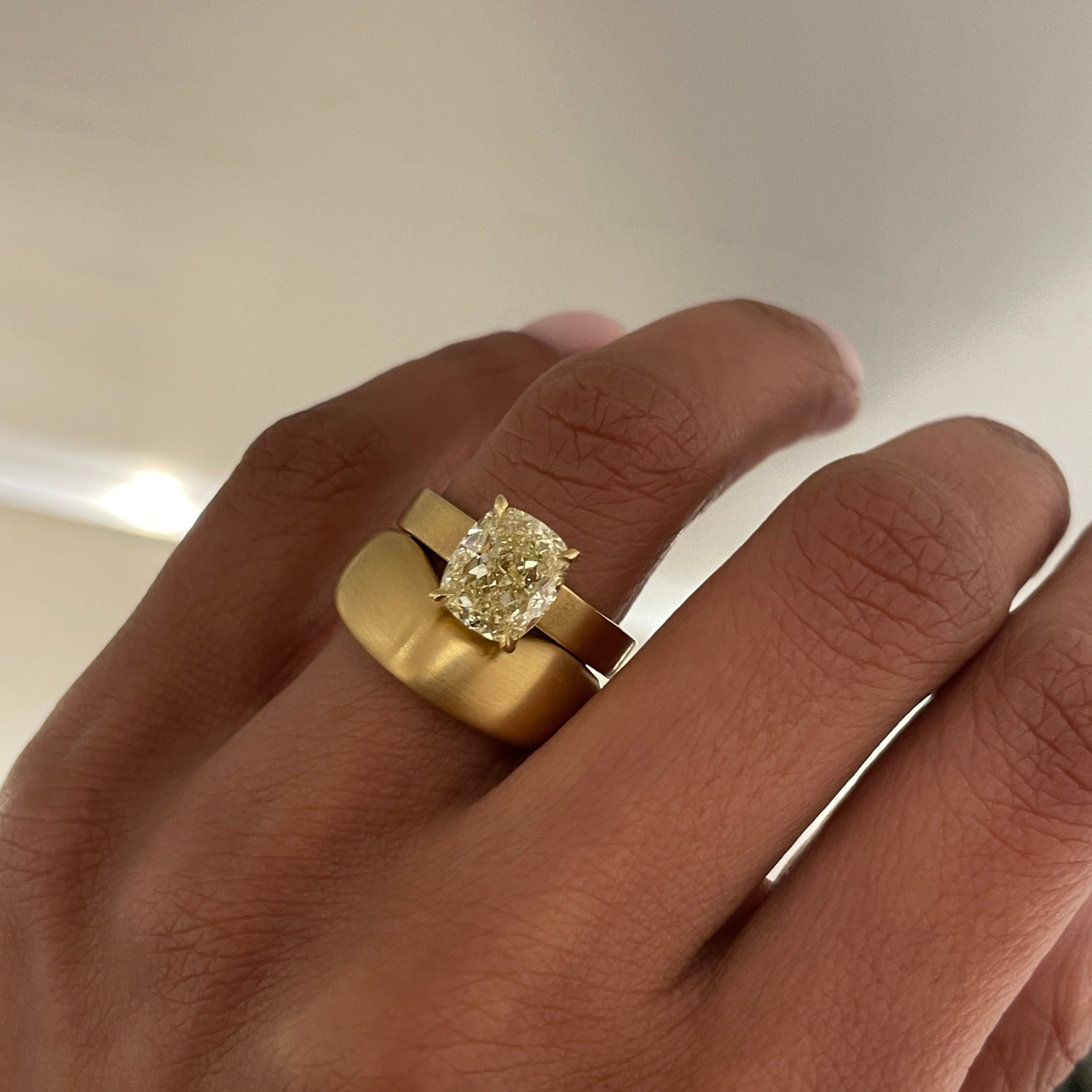 SAGE Wedding Band paired with SELENE engagement ring