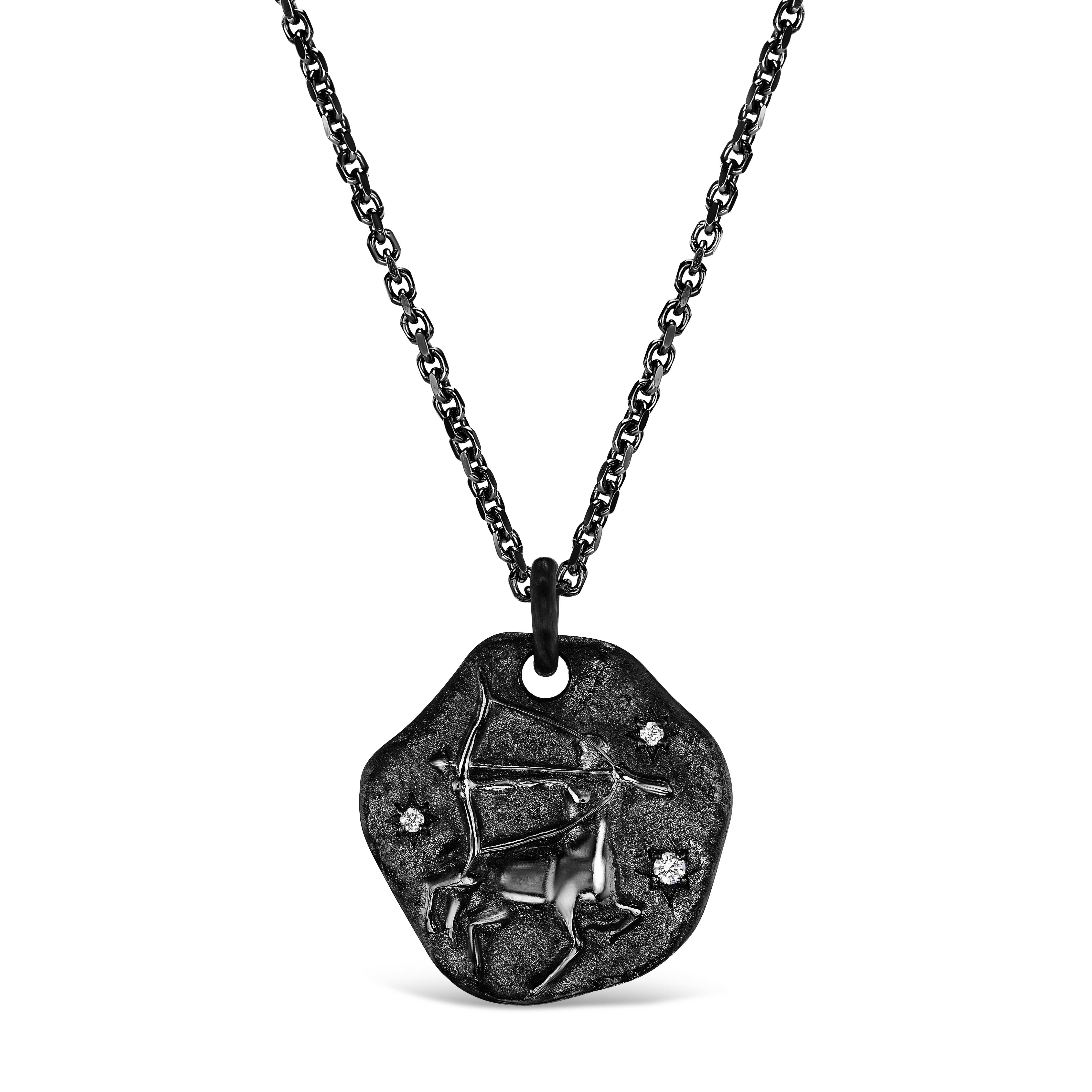 MINI ZODIAC MEDALLION 18KT BLACK GOLD