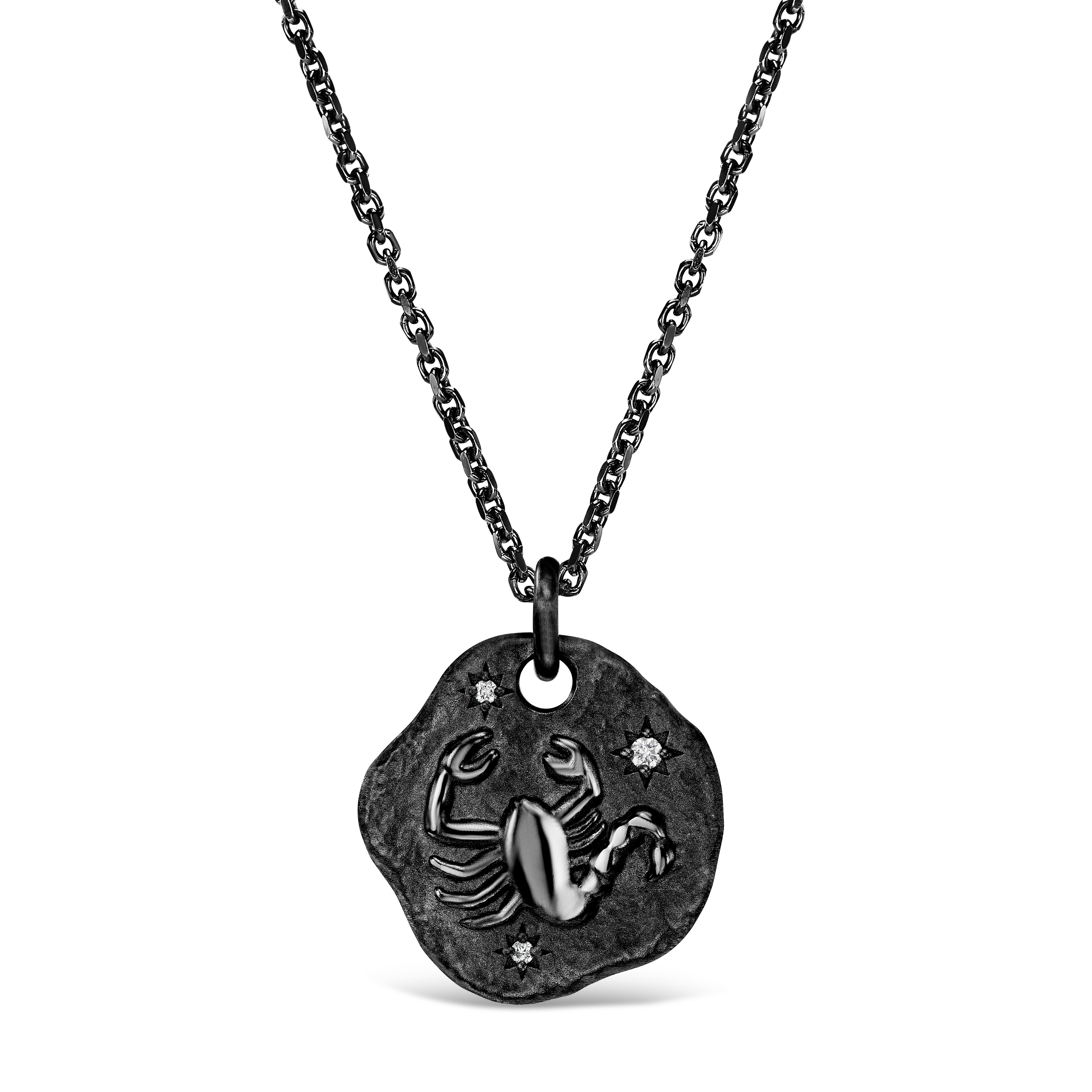 MINI ZODIAC MEDALLION 18KT BLACK GOLD