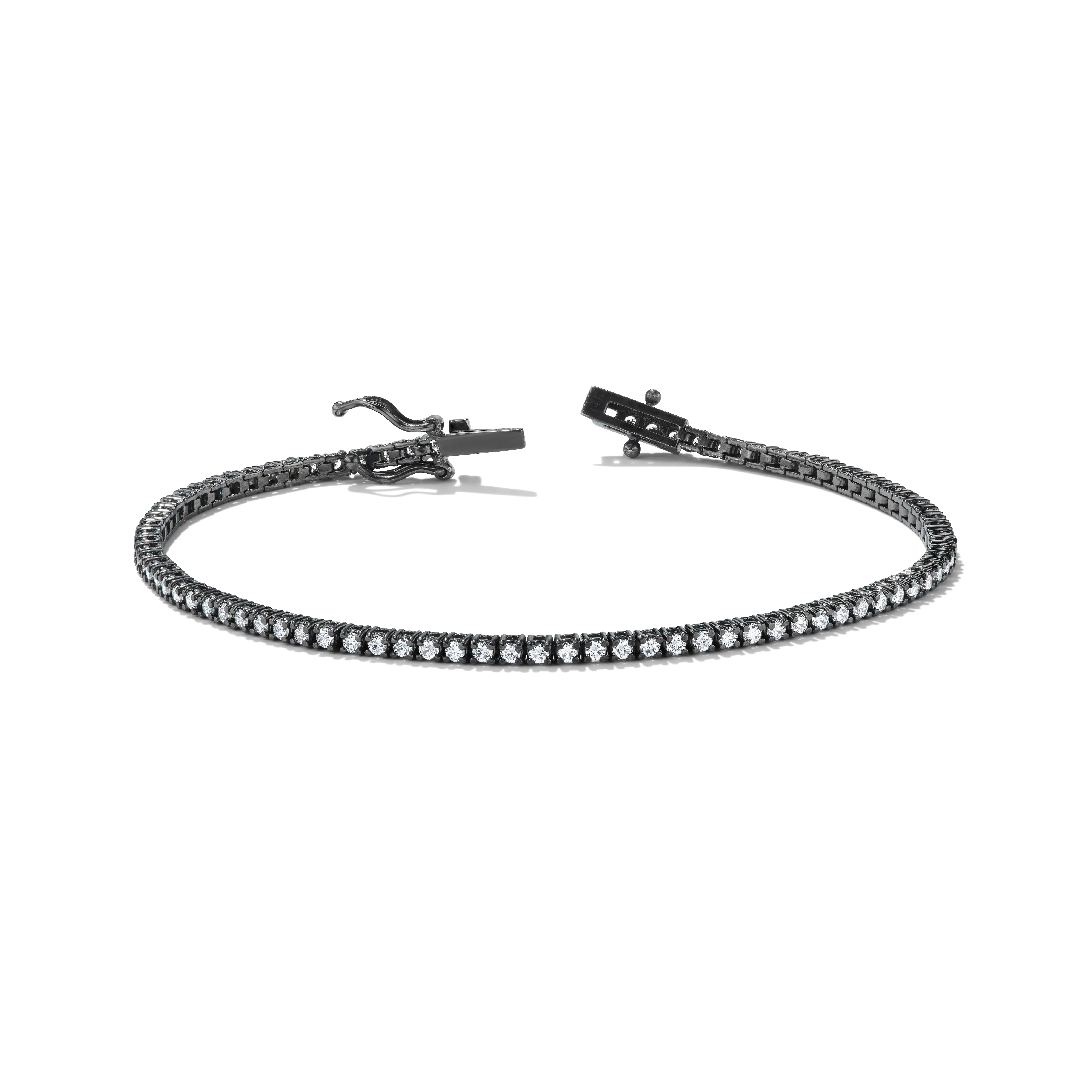 BESPOKE TENNIS BRACELET IN BLACK METAL