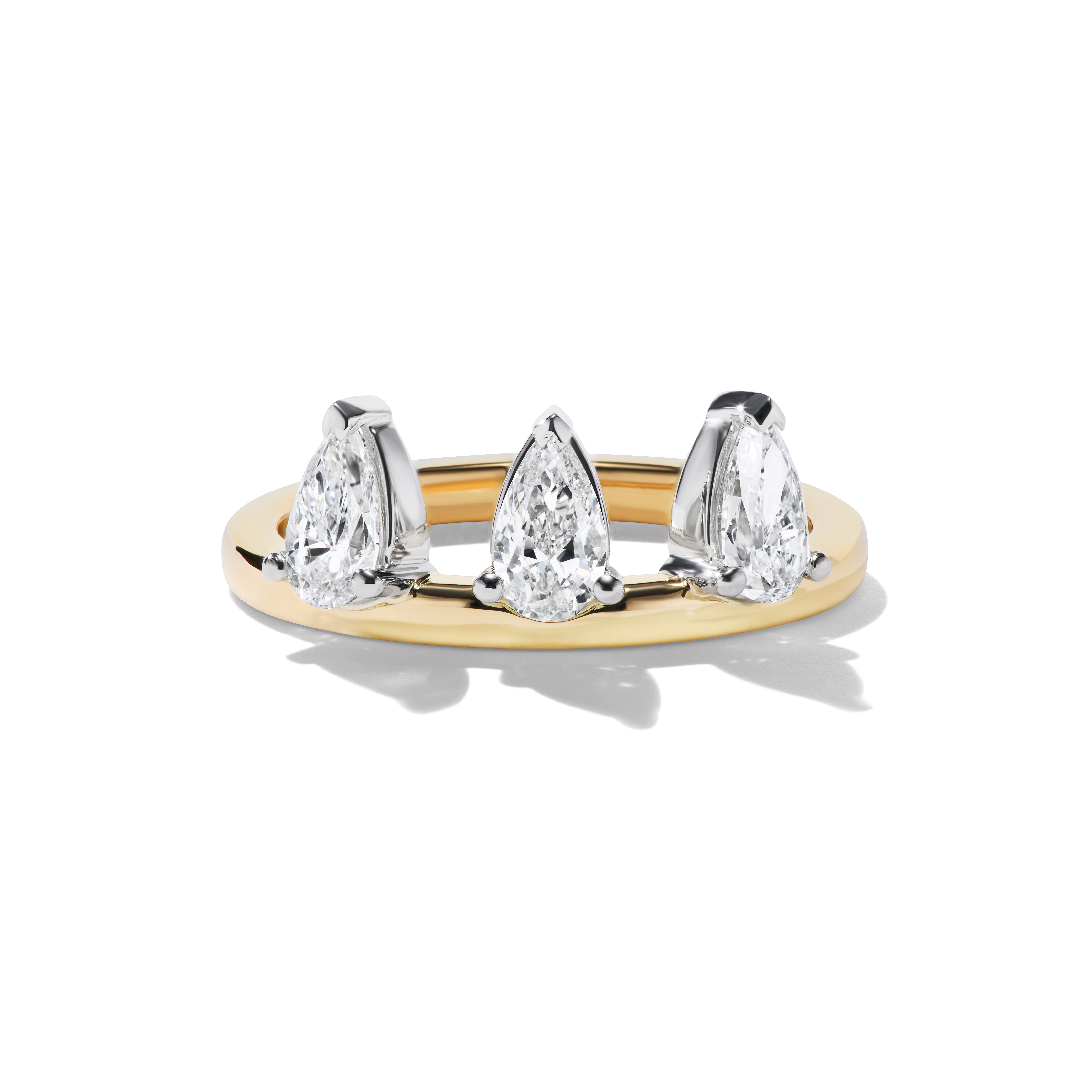 BESPOKE THREE STONE PEAR RING