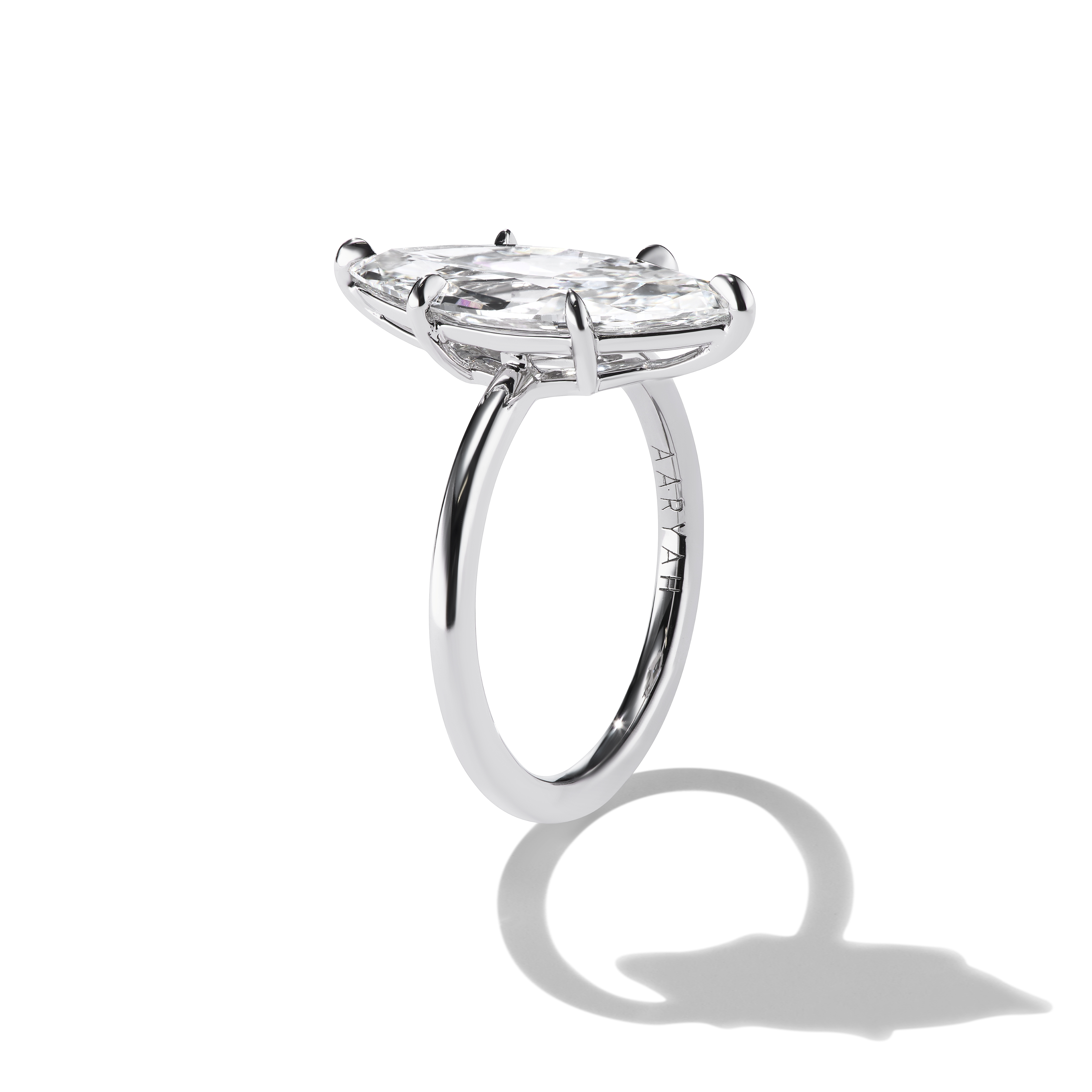 Valeria Enagement Ring in Platinum, Side View