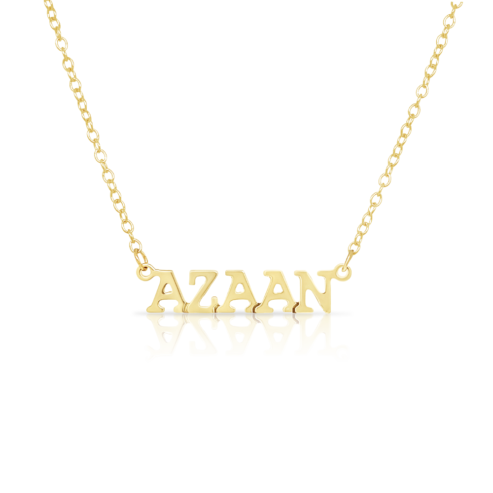 COURIER BLOCK NAME PLATE NECKLACE