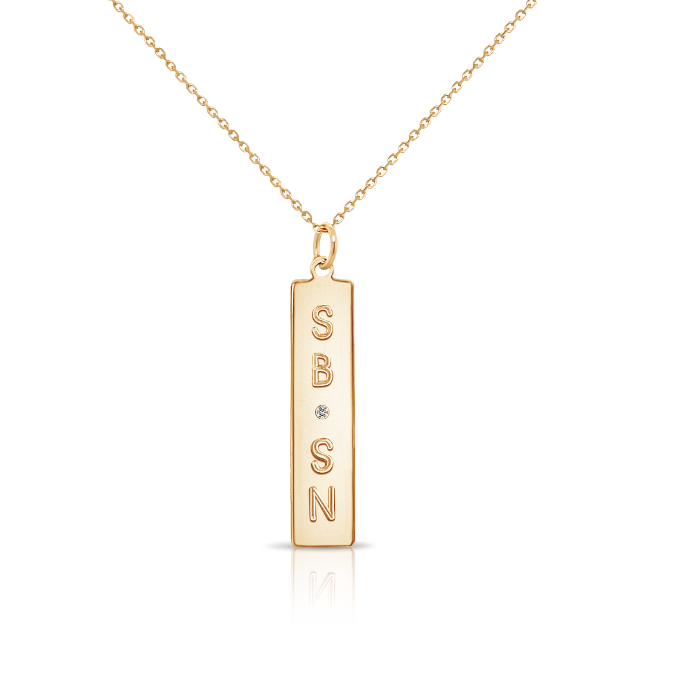 IMANI 14KT GOLD BAR CHARM