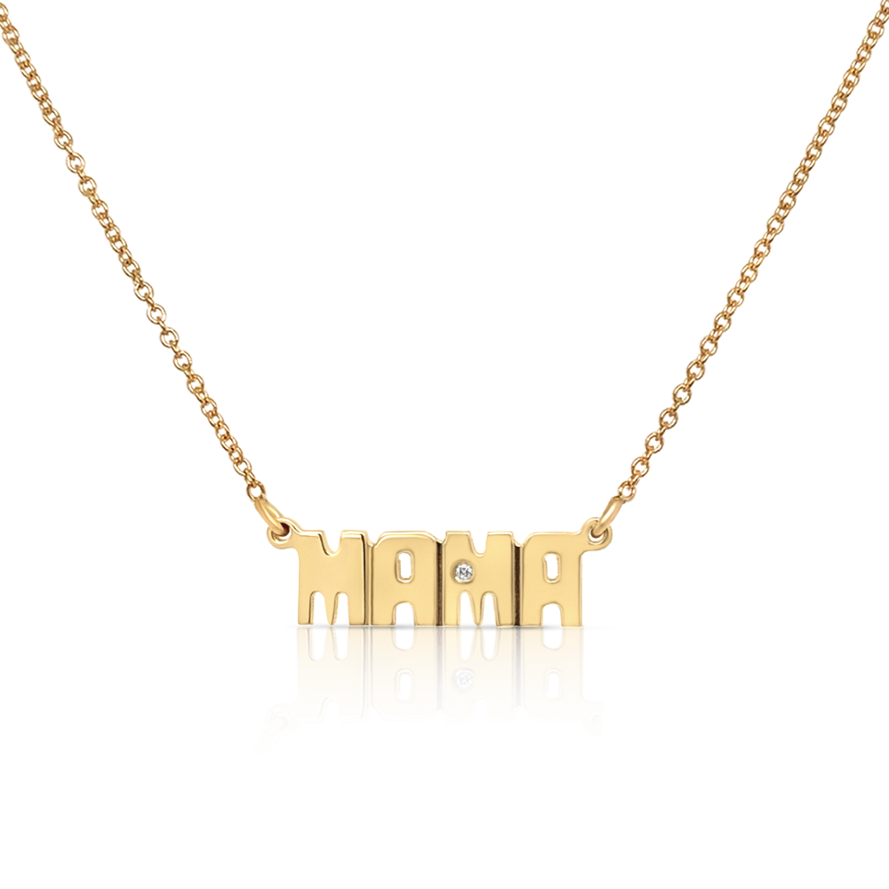 MAMA BLOCK NAMEPLATE NECKLACE