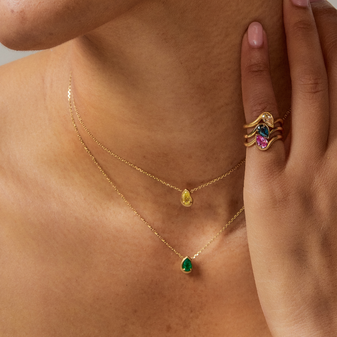 BB THELMA TEAL SAPPHIRE PINKY RING