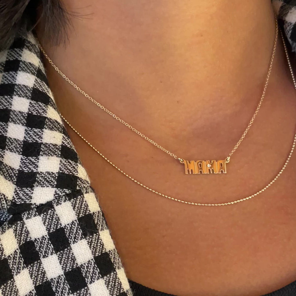 Block Letter Name Plate Necklace