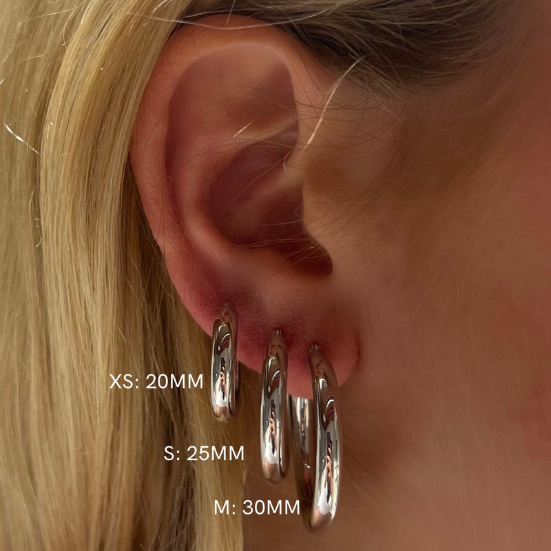 Ananya 14KT White Gold Hoop Earrings