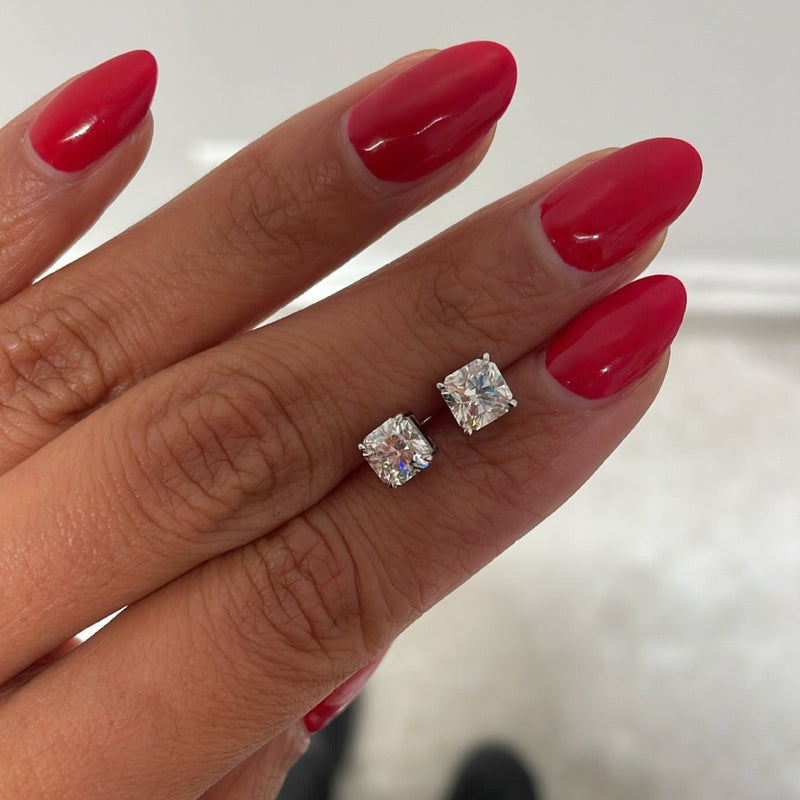MONA Radiant Cut Diamond Studs 1.93CRT TTL