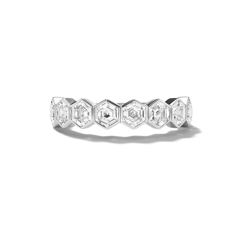 Amorette Hexagonal band in platinum
