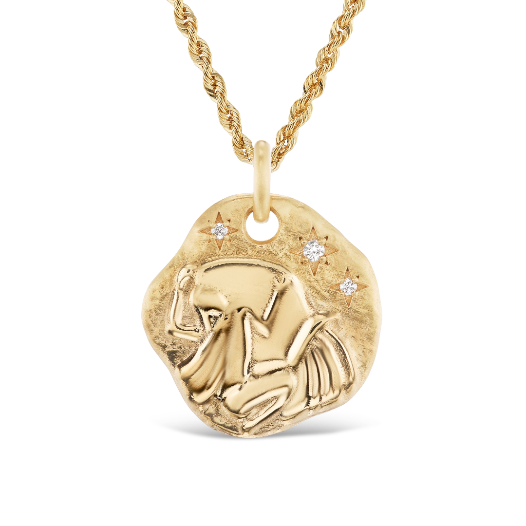 LARGE ZODIAC MEDALLION 18KT YELLOW GOLD