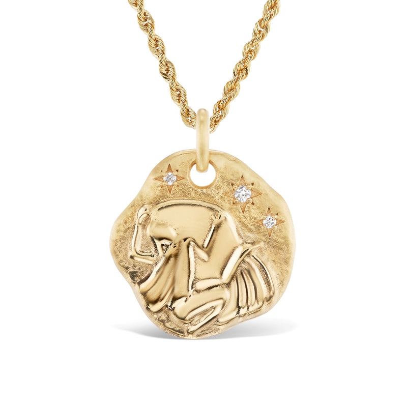 Large Zodiac Medallion 18KT Yellow Gold