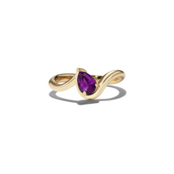 BB THELMA AMETHYST PINKY RING, front view