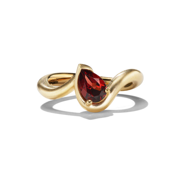 BB THELMA Garnet, in yellow gold, satin