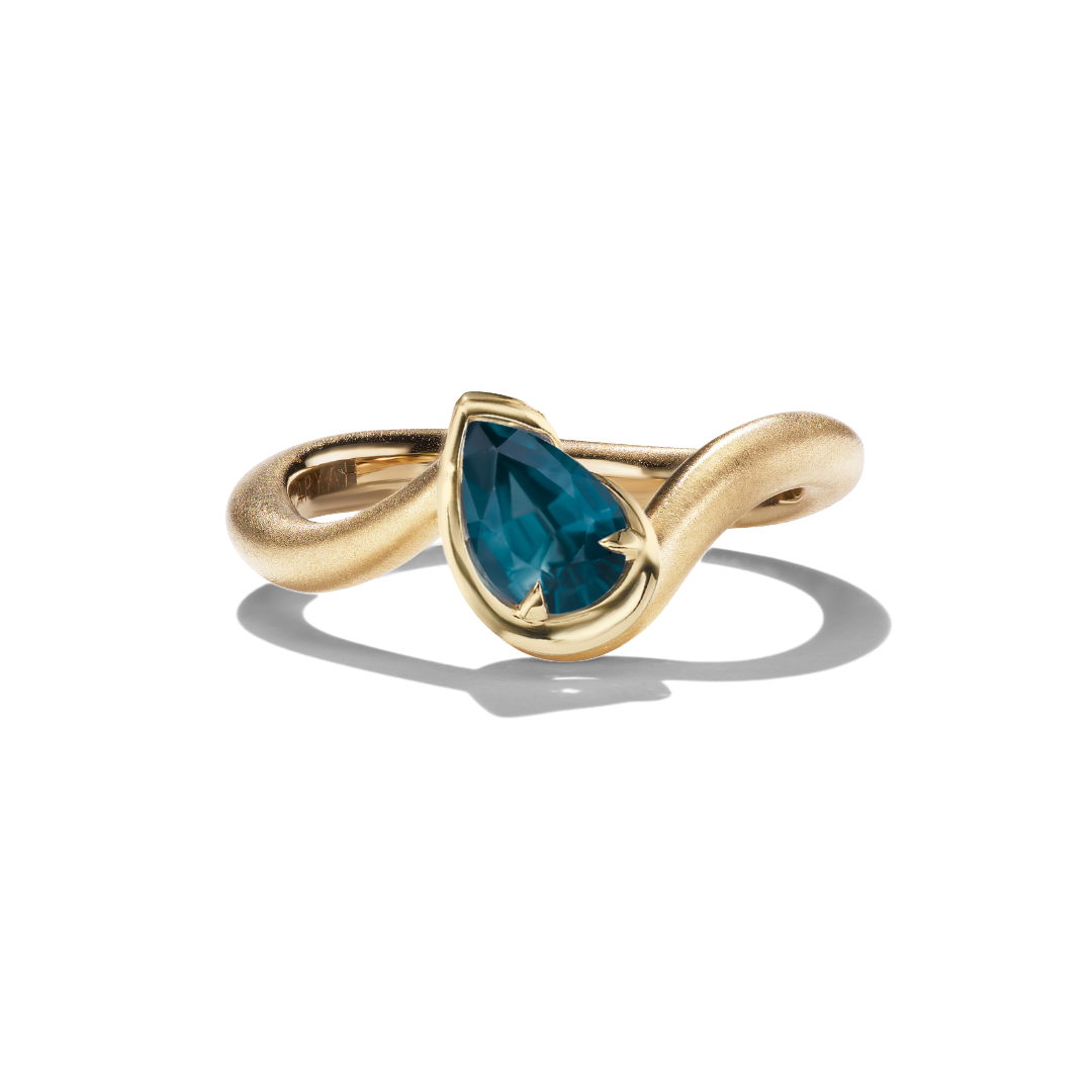 BB Thelma pinky ring Teal, front view