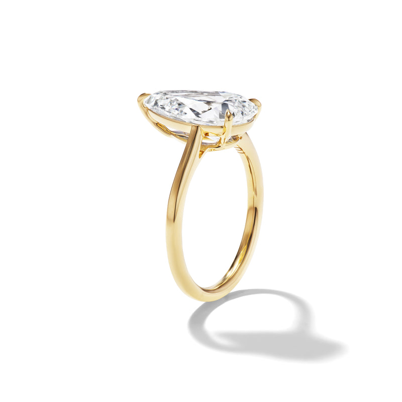 Bespoke Pear Cut Solitaire Ring, 3/4th view