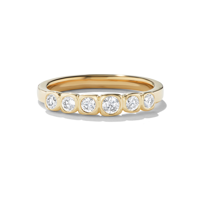 Bezel Set Round Diamond Wedding Band front view