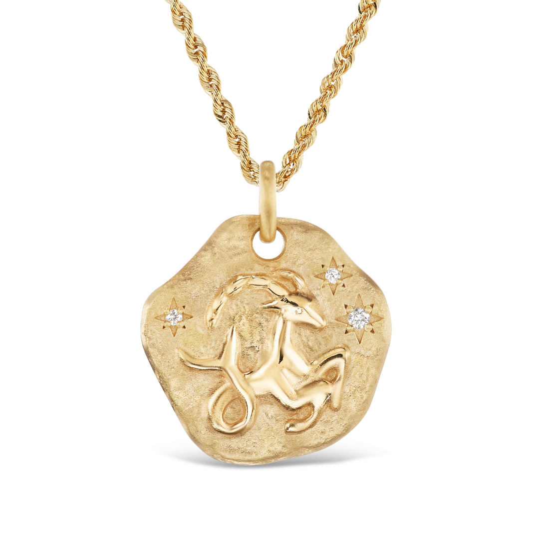 LARGE ZODIAC MEDALLION 18KT YELLOW GOLD