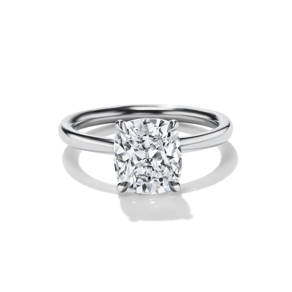 Cushion Cut Diamond Solitaire Ring, front
