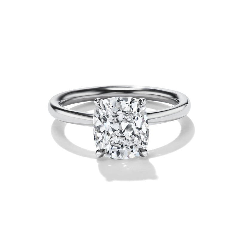 Cushion Cut Diamond Solitaire Ring, front