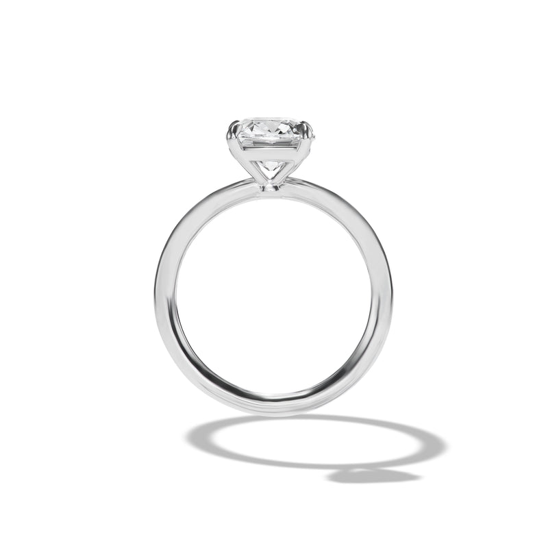 Cushion Cut Diamond Solitaire Ring, side profile