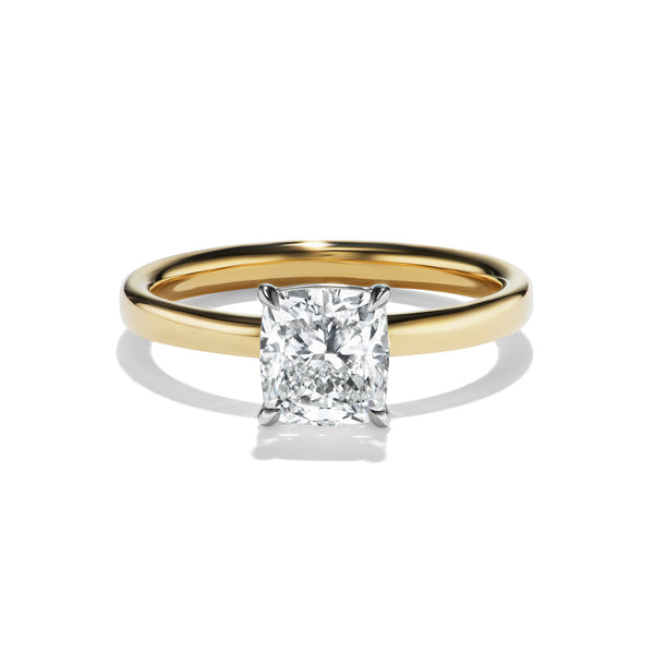 Cushion Cut Solitaire Ring, front view