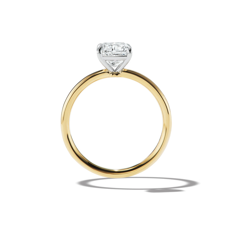 Cushion Cut Solitaire Ring, side profile