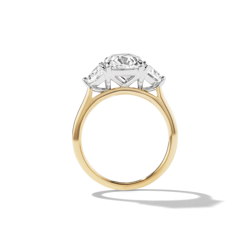 Cushion Cut Three Stone Ring Profile