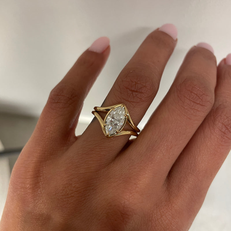 EZE 1.51 engagement ring on hand 