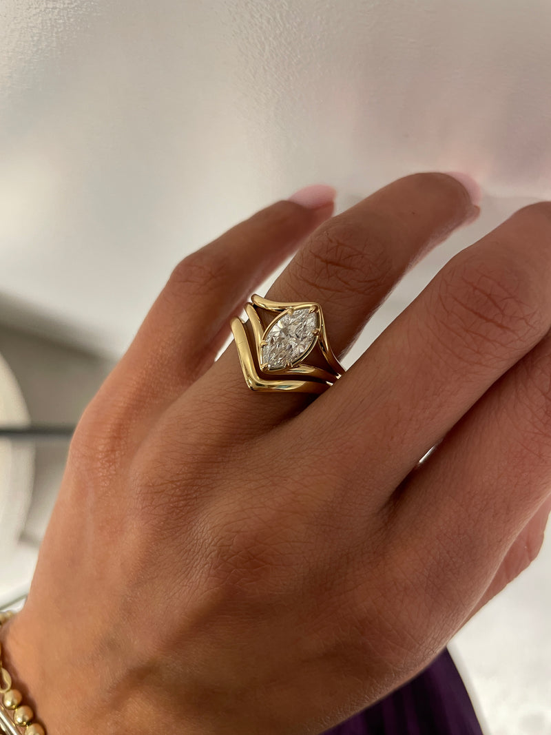 EZE 1.51 engagement ring + LEXI wedding band stack