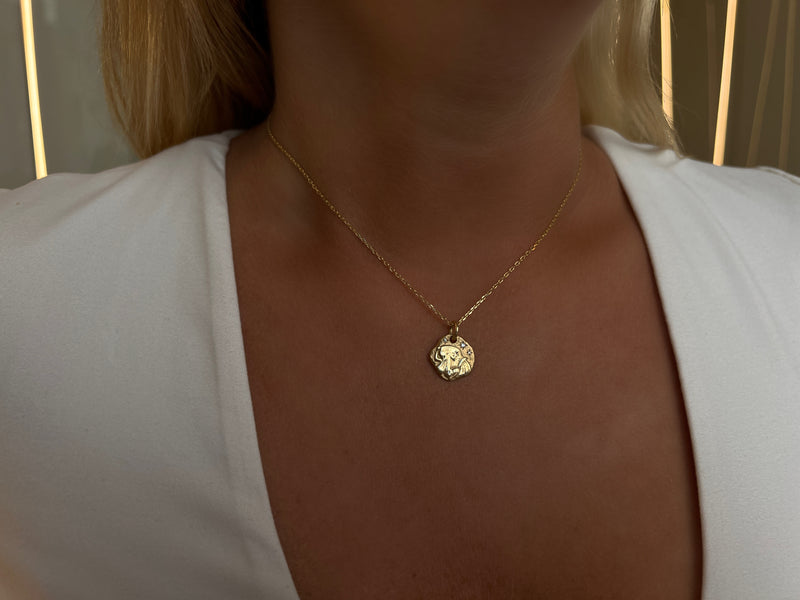 MINI AQUARIUS ZODIAC MEDALLION