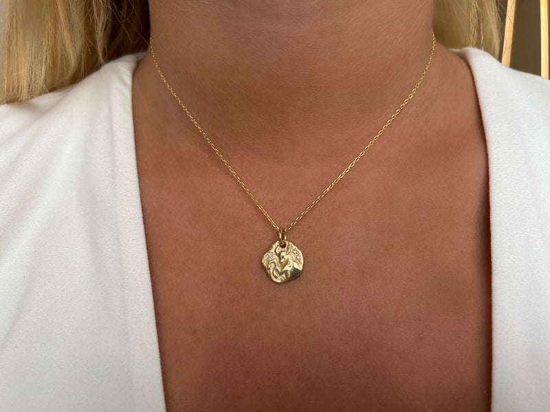MINI TAURUS ZODIAC MEDALLION
