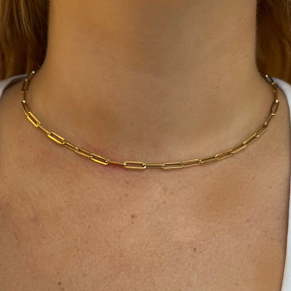 ITALIAN HOLLOW 18KT YELLOW GOLD CHAIN