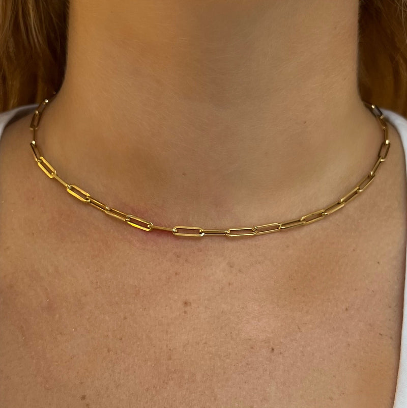 ITALIAN HOLLOW 18KT YELLOW GOLD CHAIN
