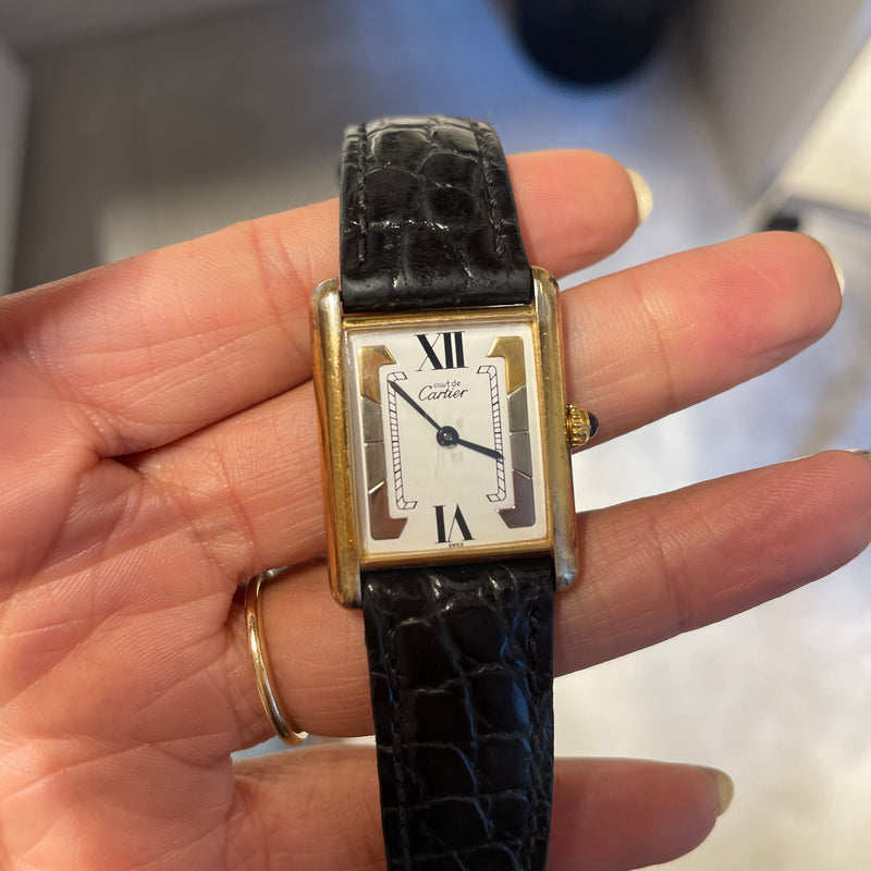 *NEW* Vintage Cartier Tank Tri-Tone 30mm Watch