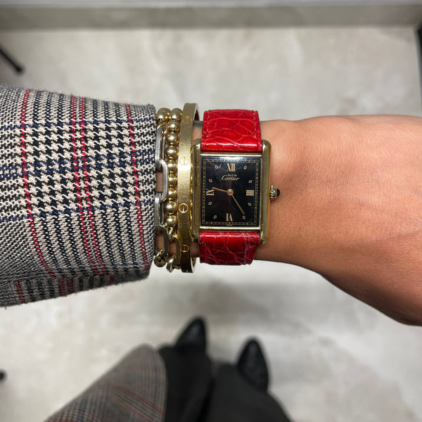 *NEW* Vintage Cartier Tank Black and Red 30mm Watch
